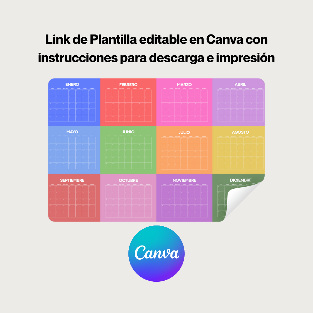 Plantilla Calendario Canva